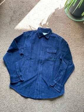 Old Navy Dark Blue Corduroy Button-Up Shirt